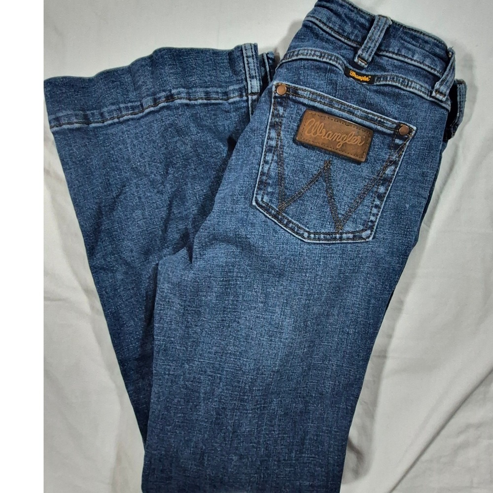 Wrangler Retro Mae Wide Leg Flare Jeans Blue Medium Wash 27x30 1011MPEPS